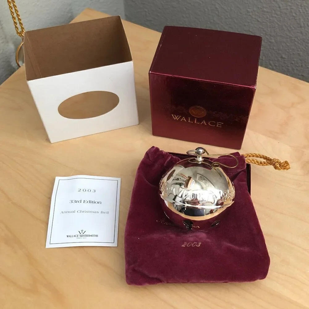 Wallace Silversmiths 2003 Silver Sleigh Bell - 33rd Annual Limited Edition